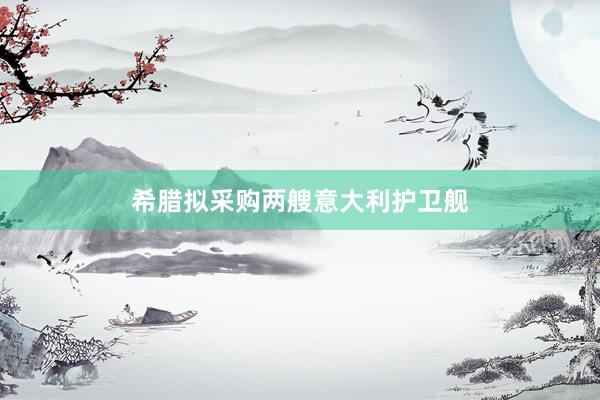 希腊拟采购两艘意大利护卫舰