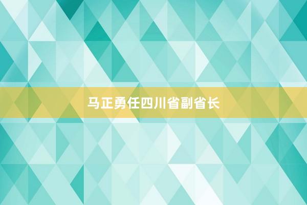马正勇任四川省副省长