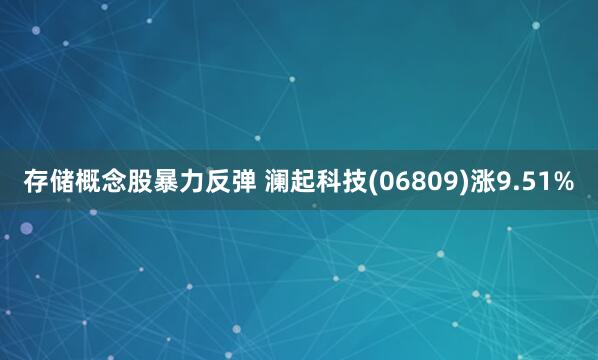 存储概念股暴力反弹 澜起科技(06809)涨9.51%