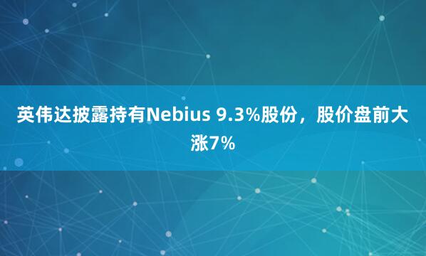 英伟达披露持有Nebius 9.3%股份,股价盘前大涨7%