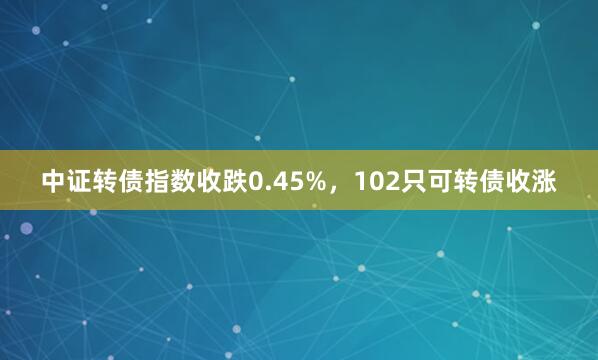 中证转债指数收跌0.45%，102只可转债收涨