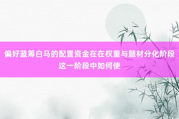 偏好蓝筹白马的配置资金在在权重与题材分化阶段这一阶段中如何使