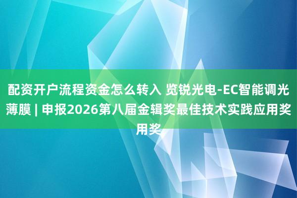 配资开户流程资金怎么转入 览锐光电-EC智能调光薄膜 | 申报2026第八届金辑奖最佳技术实践应用奖