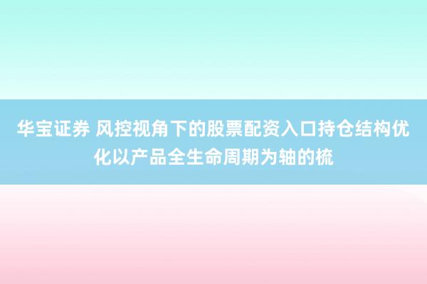 华宝证券 风控视角下的股票配资入口持仓结构优化以产品全生命周期为轴的梳