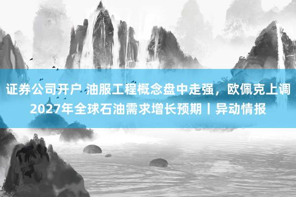 证券公司开户 油服工程概念盘中走强，欧佩克上调2027年全球石油需求增长预期丨异动情报